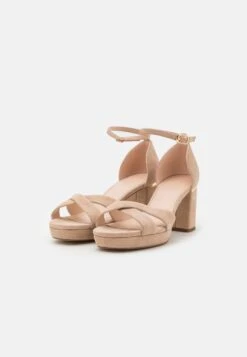 LEATHER - Plateausandalette - Beige -Schickes Schuh Geschäft 03317e61a03545bbbb00ce7b4896c308