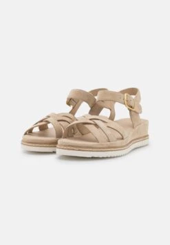 Anna Field LEATHER - Keilsandalette - Beige -Schickes Schuh Geschäft 8297b92a5b25491a8d627a8800e3ab2b