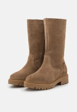 Pier One LEATHER WINTER BOOT - Stiefel - Taupe -Schickes Schuh Geschäft 83df9d01add942eaabb452a58120a742